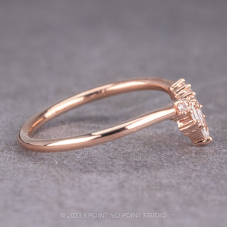 Diamond Wedding Band, Wren Wedding Ring, 14k Rose Gold