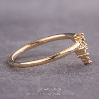 Petite Sage Wedding Ring, 7 Diamond