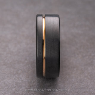 8mm Men's Tungsten Ring with 18K Rose Gold Plating