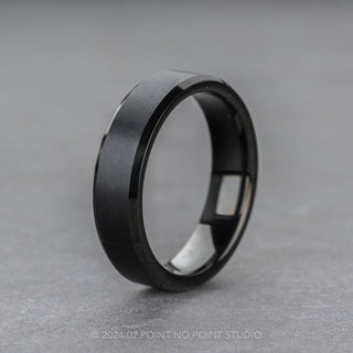 6mm Men's Tungsten Ring with Polished Beveled Edge