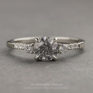 1.26 Carat Salt and Pepper Diamond Engagement Ring, Eliza Setting