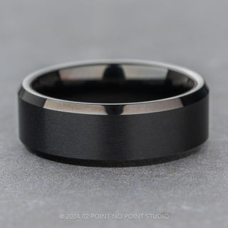 8mm Men's Tungsten Ring with Polished Beveled Edge