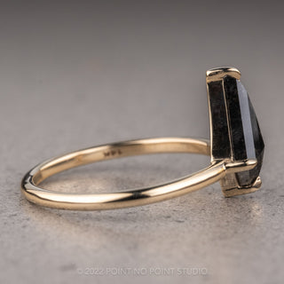 1.54 Carat Black Kite Diamond Engagement Ring, Jane Setting, 14K Yellow Gold