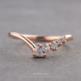 Ryan Wedding Ring, 4 Diamond, Round Band women's wedding band, Point No Point Studio. Eco-friendly, Recycled Metals, Conflict Free.