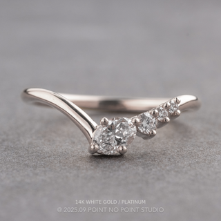 Ryan Wedding Ring, 4 Diamond, Round Band women's wedding band, Point No Point Studio. Eco-friendly, Recycled Metals, Conflict Free.