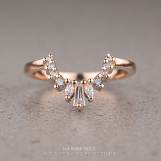 Sage Wedding Ring, 11 Salt and Pepper & White Diamond
