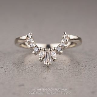 Sage Wedding Ring, 11 Salt and Pepper & White Diamond