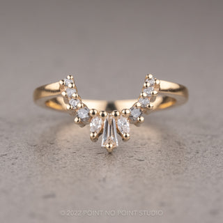 Sage Wedding Ring, 11 Salt and Pepper & White Diamond