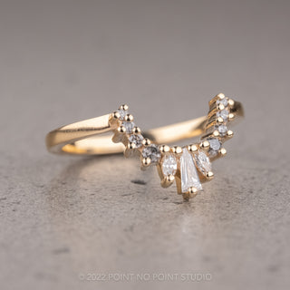 Sage Wedding Ring, 11 Salt and Pepper & White Diamond