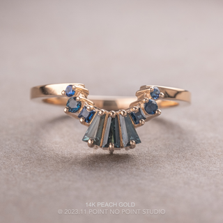 Wren Basket Wedding Ring, 9 Sapphire, Loaf Band