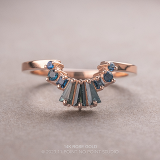 Wren Basket Wedding Ring, 9 Sapphire, Loaf Band