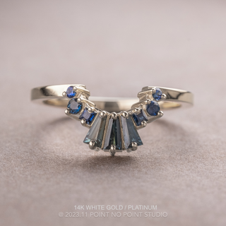 Wren Basket Wedding Ring, 9 Sapphire, Loaf Band