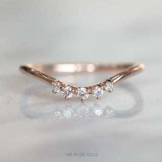 Petite Catherine Wedding Ring, 5 Diamond, Round Band