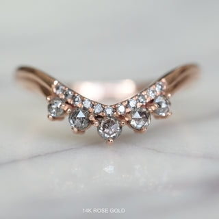 Margot Wedding Ring, 16 Salt and Pepper Diamond, Rose Cuts