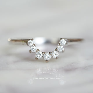 Caterina Wedding Band, 7 Diamond, Loaf Band