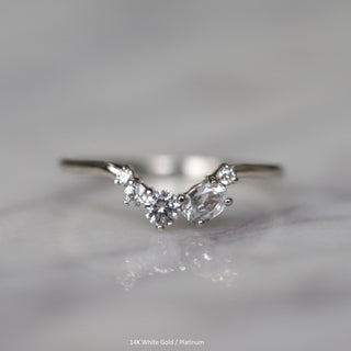Sammy Wedding Ring, 5 White Sapphire, Loaf Band