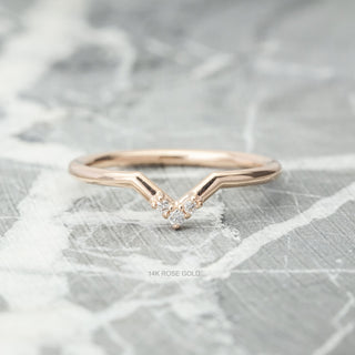 Quinn Wedding Ring, 3 Diamond, Round Band
