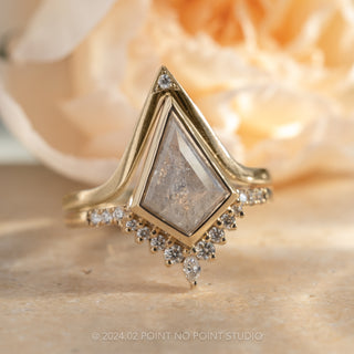 salt and pepper kite diamond ring