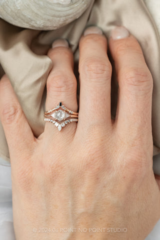 Ombre Diamond Wedding Ring, Flora Setting, 14K Rose Gold