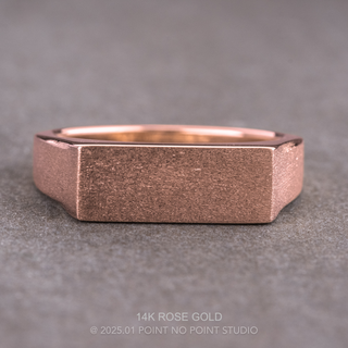 Mens Signet Wedding Ring, Matte men's wedding band, Point No Point Studio. Eco-friendly, Recycled Metals, Conflict Free.