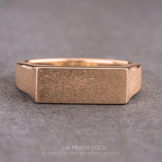 Mens Signet Wedding Ring, Matte men's wedding band, Point No Point Studio. Eco-friendly, Recycled Metals, Conflict Free.