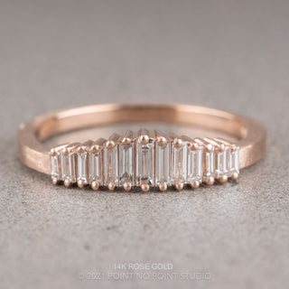 Sparrow Wedding Ring, 13 White Diamond, Matte women's wedding band, Point No Point Studio. Eco-friendly, Recycled Metals, Conflict Free.
