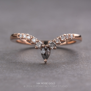 Cassiopeia Wedding Ring, Salt and Pepper and White Diamonds, 11 Diamond