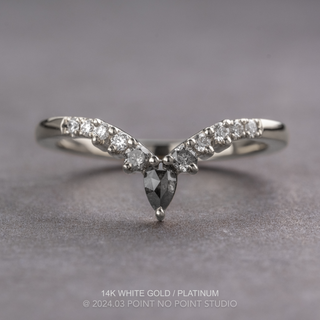 Cassiopeia Wedding Ring, Salt and Pepper and White Diamonds, 11 Diamond