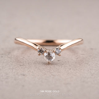 Charlotte Wedding Ring, Salt and Pepper Diamonds, Round Band