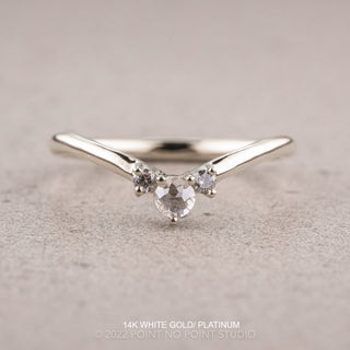 Charlotte Wedding Ring, Salt and Pepper Diamonds, Round Band