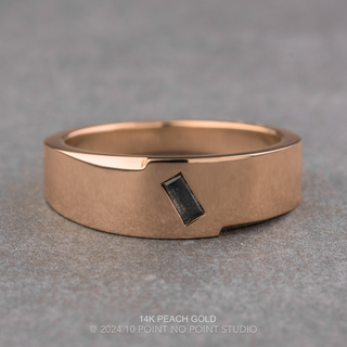 Salt and Pepper Baguette Diamond Mens Waved Signet Ring