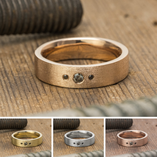 Salt and Pepper Diamond Mens Wedding Band, Comfort Fit men's wedding band, Point No Point Studio. Eco-friendly, Recycled Metals, Conflict Free.
