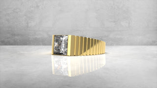 Custom Princess Cut Notched Engagement Ring