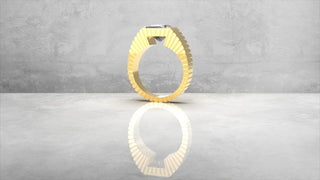 Custom Princess Cut Notched Engagement Ring