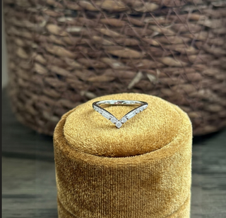 Large Paloma Wedding Ring, 9 Diamond, Loaf Band women's wedding band, Point No Point Studio. Eco-friendly, Recycled Metals, Conflict Free.
