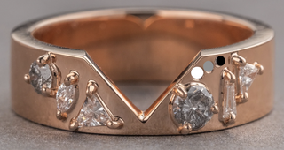 Diamond 14k Yellow Gold Astra engagement ring, Point No Point Studio. Eco-friendly, Recycled Metals, Conflict Free.