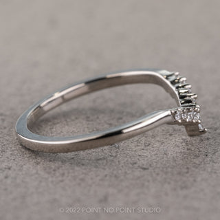 Etta Wedding Ring, 9 Diamond, Sloping Contour, Loaf Band