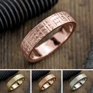 6mm Comfort Fit Mens Wedding Band, Textured Matte