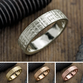 6mm Mens Wedding Band, Textured Matte men's wedding band, Point No Point Studio. Eco-friendly, Recycled Metals, Conflict Free.
