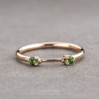 Blake Wedding Ring Cuff, 2 Round Tsavorite Garnet