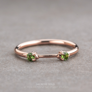 Blake Wedding Ring Cuff, 2 Round Tsavorite Garnet