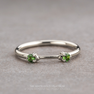 Blake Wedding Ring Cuff, 2 Round Tsavorite Garnet