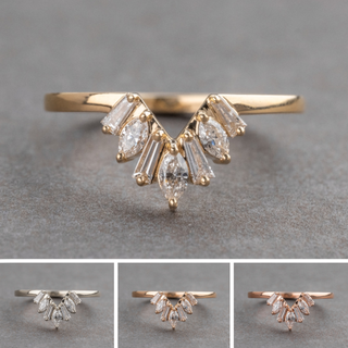 Thyme Wedding Ring, 7 Diamond, Loaf Band