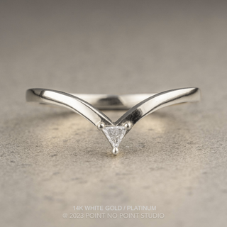 Beth Wedding Ring, Triangle Diamond, Loaf Band