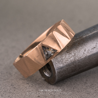 Triforce Triangle Diamond Mens Wedding Band, Comfort Fit men's wedding band, Point No Point Studio. Eco-friendly, Recycled Metals, Conflict Free.