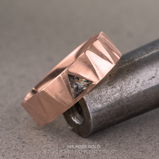 Triforce Triangle Diamond Mens Wedding Band, Comfort Fit men's wedding band, Point No Point Studio. Eco-friendly, Recycled Metals, Conflict Free.