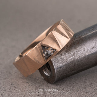 Triforce Triangle Diamond Men's Wedding Band, Comfort Fit