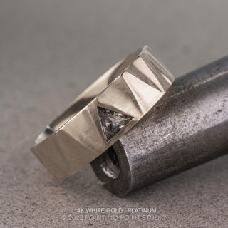 Triforce Triangle Diamond Men's Wedding Band, Comfort Fit