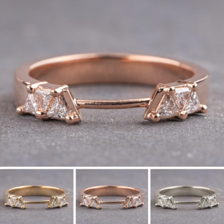 Trinity Wedding Ring Cuff, Triangle Diamond
