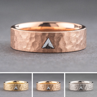Triangle Diamond Hammered Matte Mens Wedding Band, Comfort Fit men's wedding band, Point No Point Studio. Eco-friendly, Recycled Metals, Conflict Free.